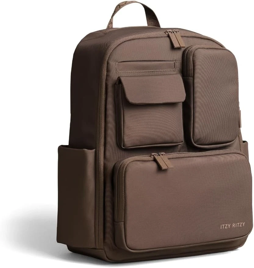 Mocha Diaper Bag Backpack Itzy Ritzy 17 Pockets Changing Pad
