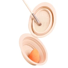 Foldable Silicone Makeup Brush Cleaner Bowl MSQ Makeup Brush Cleaning Mat Por...