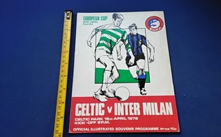 CELTIC V INTER MILAN 1972 EUROPEAN CUP SEMI FINAL 2ND LEG MATCH PROGRAMME.