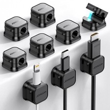 JOYROOM 9 Pack Magnetic Cable Clips Desk Cord Organizer Holder