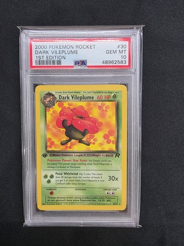 Dark Vileplume (1st Edition) graded PSA 10 for sale on eBay