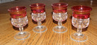 SET OF 4  VINTAGE KINGS CROWN THUMBPRINT RUBY RED GOBLETS 2oz.  SET #2 — photo 1