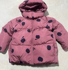 Zara Girls Apple Puffer Hooded Jacket Size 4/5