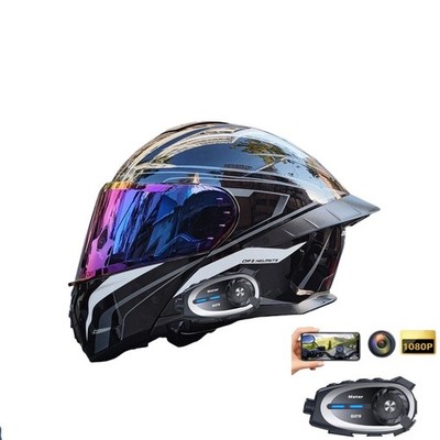 Bluetooth Motorcycle Helmet with Camera and Intercom System Dot