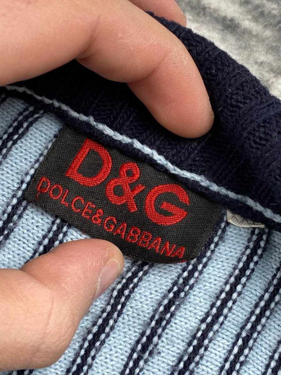 Dolce Gabbana Vintage 00s Y2K Ribbed Knit Sweater Full Zip Men