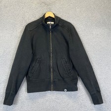 American Giant Bomber Jacket Men's Medium Black Full Zip USA Made Sweatshirt