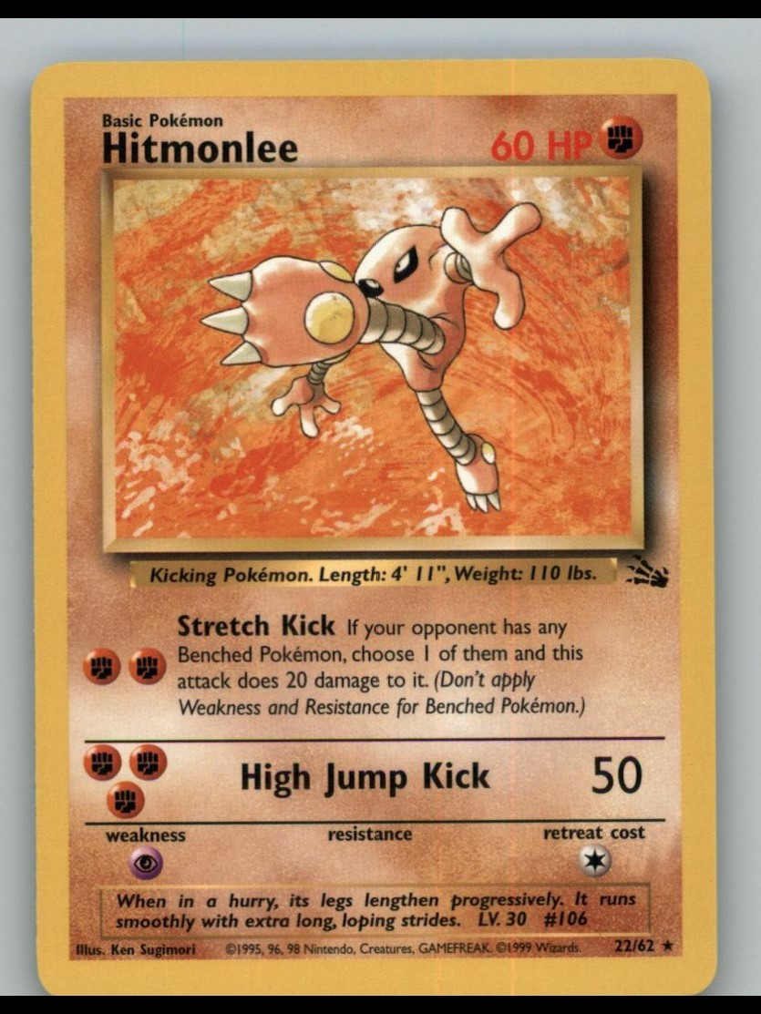 Fossil 22/62 Hitmonlee NM