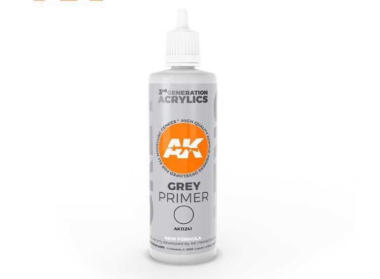 AK Interactive 11241 100ml 3G Acrylic Primer - Grey