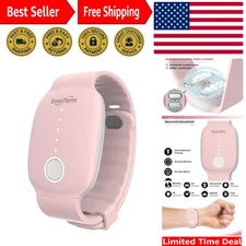 Portable Nausea Relief Band - Rechargeable, Adjustable & Pink - Travel Essential