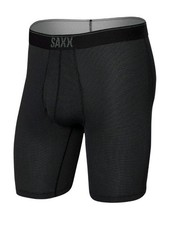 NEW SAXX Quest Quick-Dry Mesh 8" Long Boxer Briefs Black Size XL.