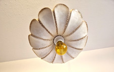 70er Keramik Hängelampe Deckenleuchte Pendelleuchte  Blütenschirm mid century 60