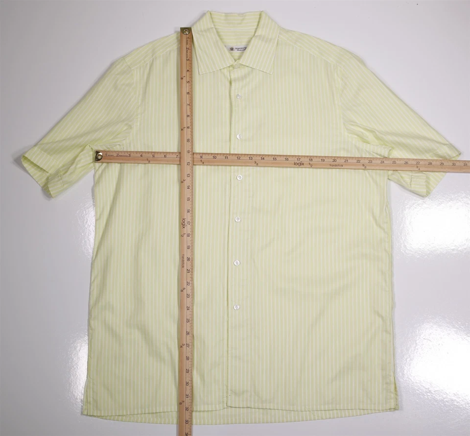 Camisa abotonada manga corta blanca verde lima Domenico Vacca (44) 17,5- Foto 3 de 4