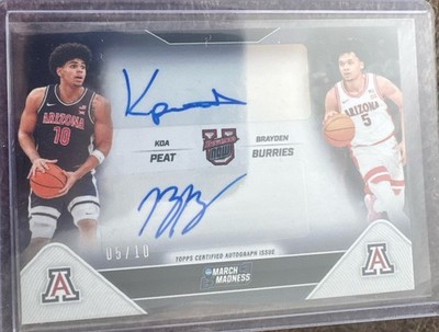  DOUBLE JERSEY MATCH  Topps Bowman Koa Peat/Brayden Burries Dual Auto /10