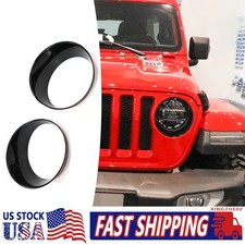 Lh Rh Front Headlight Bezel Lamp Cover Trim Set For Jeep Wrangler Jl 2018-2023