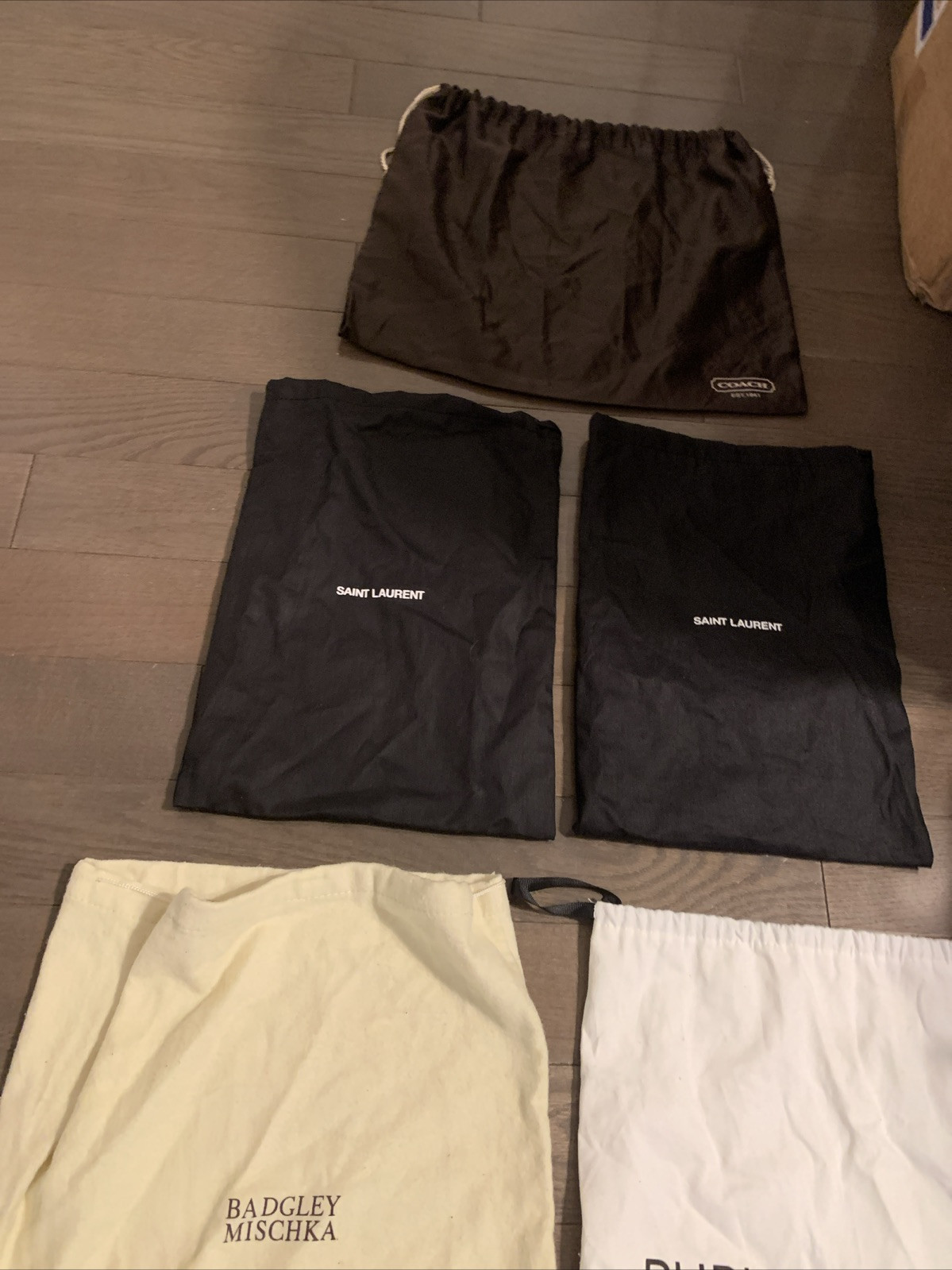 Lotto 10 sacchetti antipolvere Saint Laurent Gucci Louboutin Coach Badgley Mischka