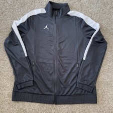 Nike Air Jordan Men's Size L Basketball Warm Up Black Full Zip Jacket
