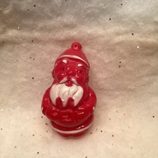 Vintage Christmas 1940s Irwin Plastic Santa Claus Ornament 3" Made in the USA #2