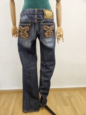 Just Cavalli Jeans Y2K Leopard Size 30 Dark Blue White