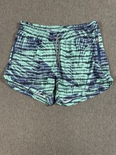 Athleta Girl All Play Athletic Shorts Size XXL Sz 16 Blue Green Tie Dye EUC