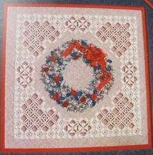 Cross Stitch Pattern CHRISTMAS WREATH The Victoria Sampler Hardanger Beads Ribbo