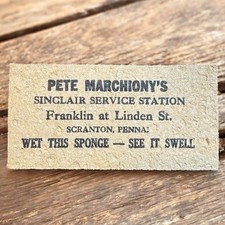 Vintage Sinclair Service Station Advertising Sponge Pete Marchiony Scranton PA