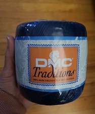 New Lot Of 6 DMC 10 Blue 5336 Cotton Crochet Thread Traditions 350yds ea