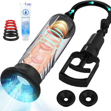 Bomba de Vac o Manual para Pene con Funda y Anillos, Potenciador ntimo Masculin