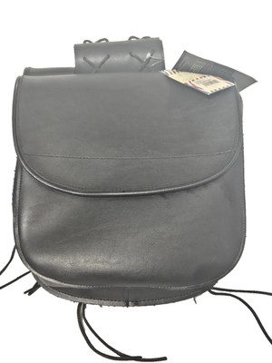12x12x4 QUICK DETACH PLAIN MOTORCYCLE PVC  SADDLEBAGS UNIVERSAL FIT BLACK NEW