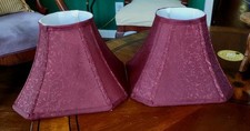 Lamp Shades Square Cut Corner Bell Basic Lampshade 8 X 11" Uno Burgundy Pair