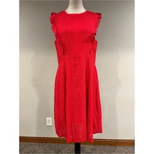 Ecowish Red Lace Fit & Flare mini Dress size large