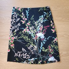 TALBOTS Skirt Womens 8P Light Cotton Pencil Skirt Floral Multicolor Side Zipper