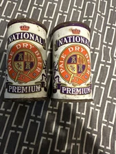 National Premium Pale Dry Beer, 2pk Flat Top 12oz Empty Cans, Moderate Rust