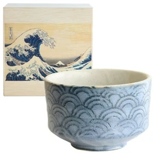 Matcha Bowl  Mount Fuji Design  Wooden Box  Made in apan  Mino Ware Tea Ceremony