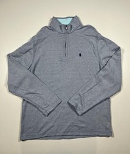 IZOD Quarter Zip Pullover Mens Large Gray Blue Advantage Performance Stretch
