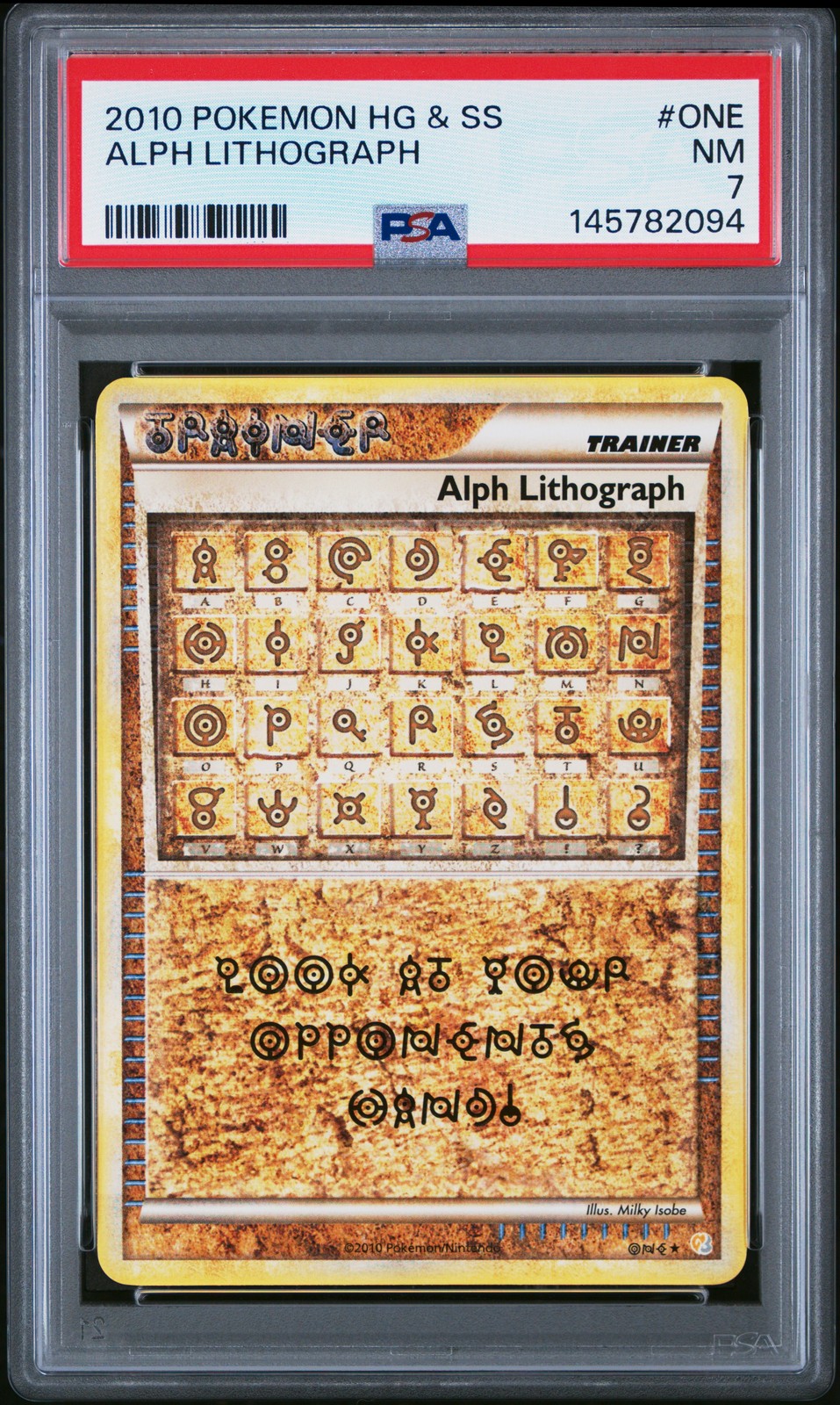 2010 POKEMON HEARTGOLD & SOULSILVER #ONE ALPH LITHOGRAPH PSA 7