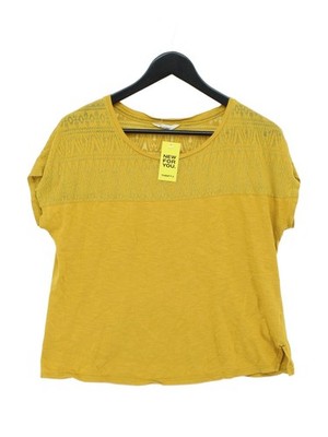 White Stuff Damen T-Shirt UK 10 Gelb Lyocell Modal