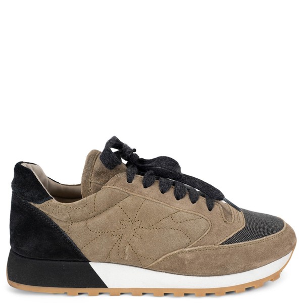 72854 Auth BRUNELLO CUCINELLI Olive Suede 2020 Monili Sneaker Schuhe 38