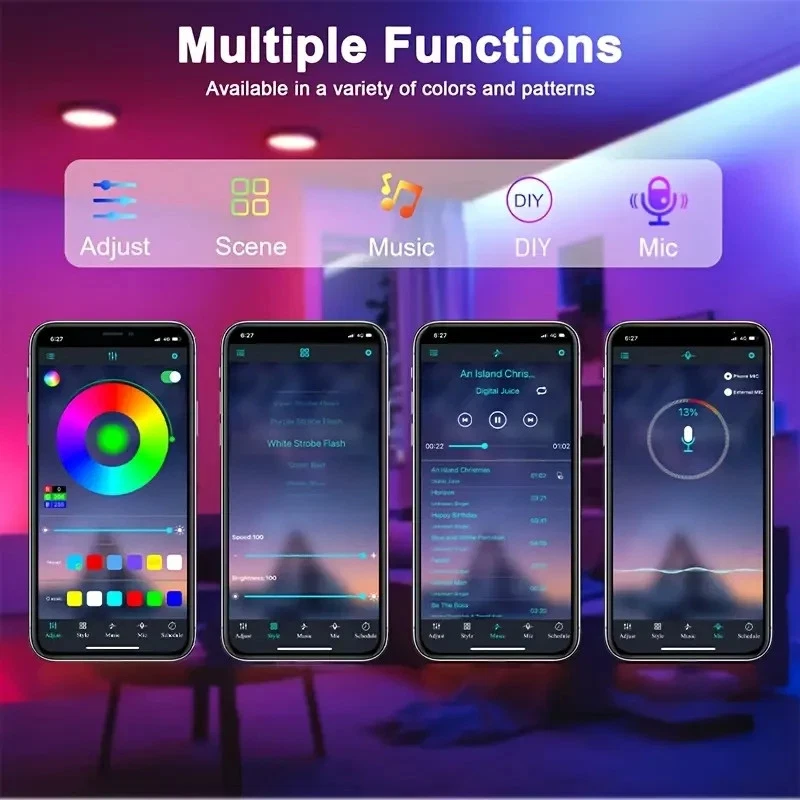 Luces LED de cuerda de neón de 150 pies luces LED para dormitorio tiras de luces LED flexibles Foto 3 de 4