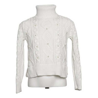 Max Studio, Rollkragenpullover, Größe: 116, Weiß, Acryl/Baumwolle #IHK