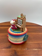 ENESCO Musical Music Box Piano Bear "Put on a Happy Face" Rotates + Spins