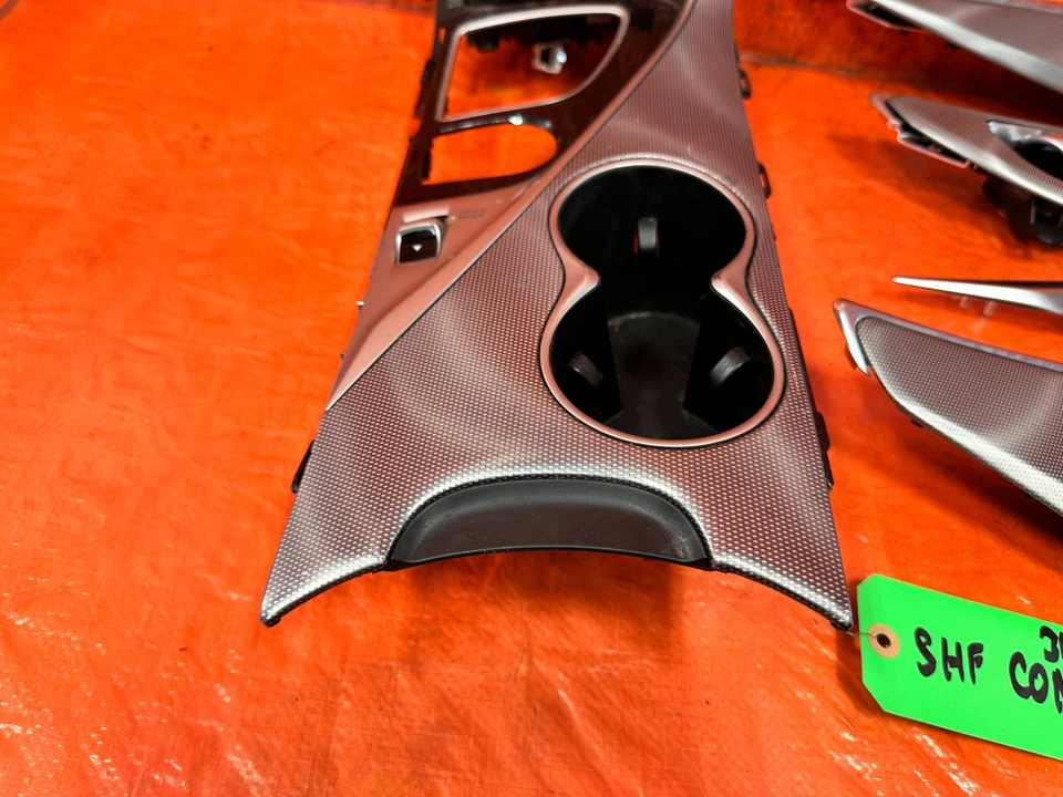 14-20 INFINITI Q50 FIBRA DE CARBONO INTERIOR MOLDURA PORTAVASOS PANEL PUERTA VENTILACIONES AC Foto 4 de 4