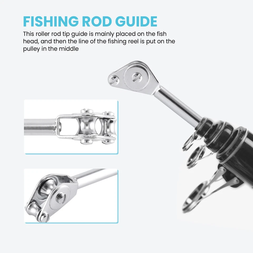 5mm Fishing Rod Tip Stainless Steel Roller Rod Tip Guide Fishing Trolling8786 - Image 3 of 4