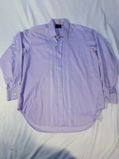 Vintage Fiesta by Tootal Lilac Tuxedo Dress Shirt Mens 16.5 42 UK Disco Mod