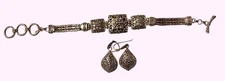 Sterling SARDA  Artisan Bracelet & Earrings  925  New In Box 44.8 G