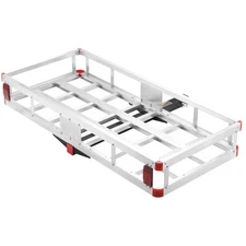 Hitch Mount Cargo Carrier 49.4x22.4x7.1 in 500lb Aluminum Fits 2" Receiver
