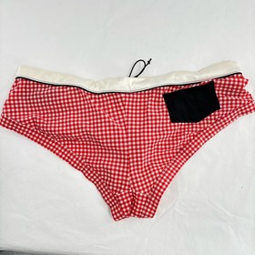 L'Agent by Agent Provocateur Bikini Bottom Womens 3 Medium Red Gingham Swimwear