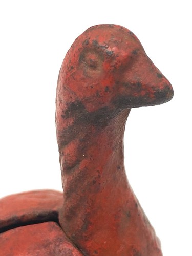 VINTAGE CAST IRON 4 1/4 Inch "RED GOOSE SHOES" COIN BANK - Picture 10 of 10