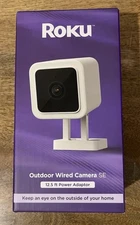 Roku Outdoor Wired Camera SE w/ 12.5FT Power Adapter Security Camera ModelCW2005