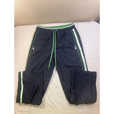 Everlast Mens Navy Blue Green Striped Track Pants Small FW4475AH1172 Ankle Zip