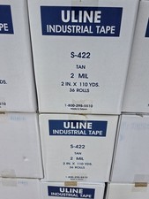 ULINE S-422 Industrial Pack Ship Tan Tape 2" x 110 Yards SEALED 36 ROLLS TOTAL